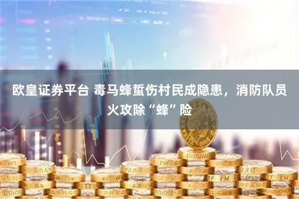 欧皇证券平台 毒马蜂蜇伤村民成隐患，消防队员火攻除“蜂”险